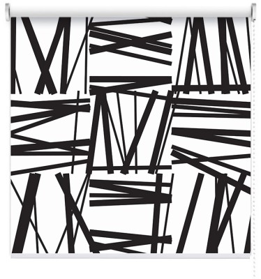 Houseart Μουτζούρα μαύρων γραμμών, Line Art, Ρολοκουρτίνες, 100 x 100 εκ.